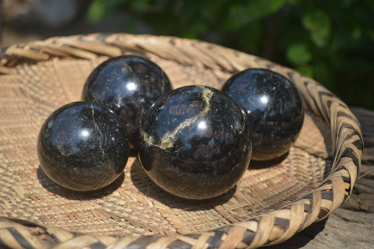 Polished Iolite Spheres x 4 From Madagascar - Toprock Gemstones and Minerals 