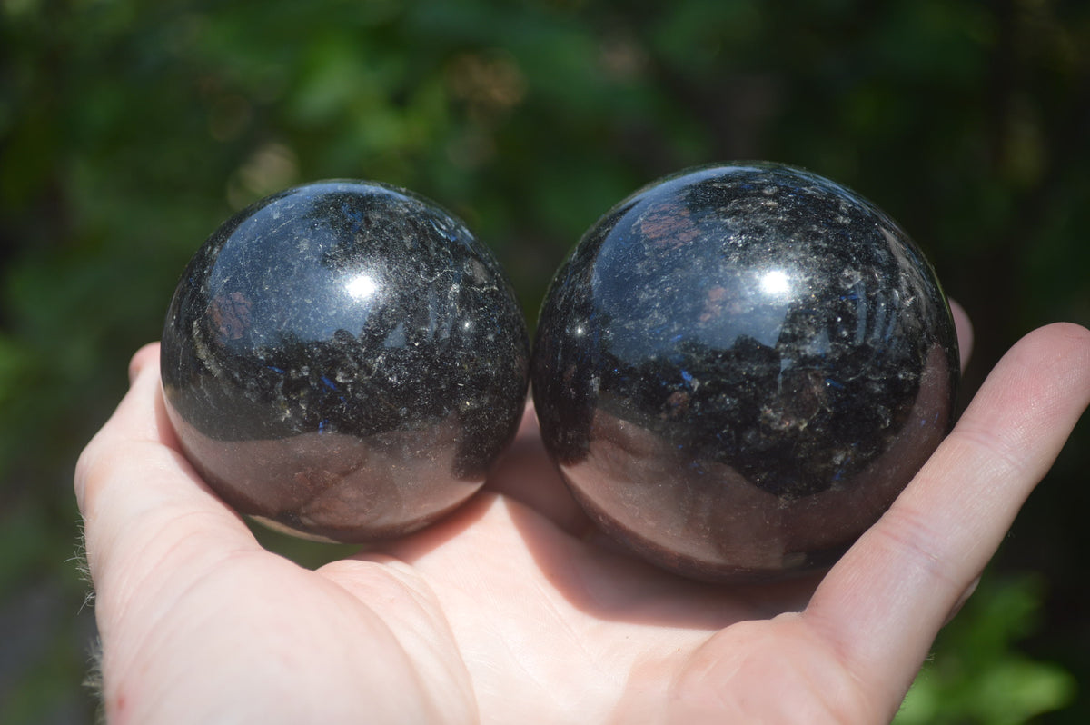 Polished Iolite Spheres x 4 From Madagascar - Toprock Gemstones and Minerals 