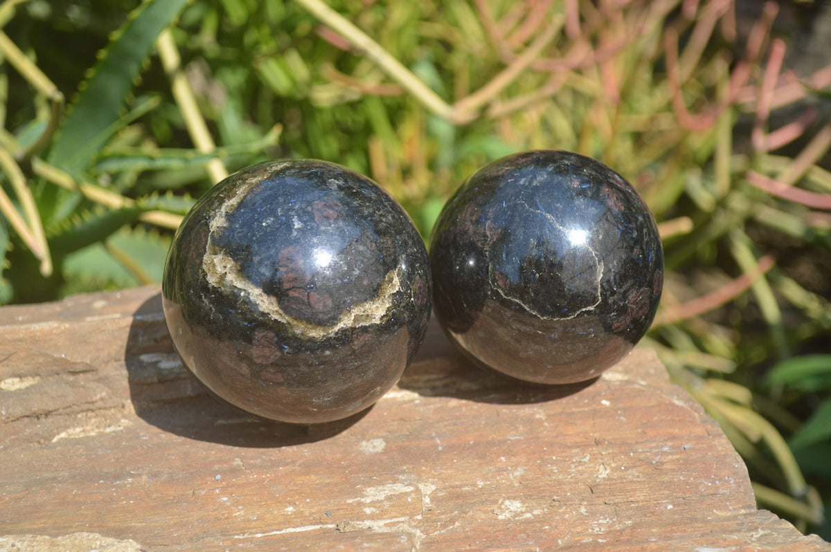 Polished Iolite Spheres x 4 From Madagascar - Toprock Gemstones and Minerals 