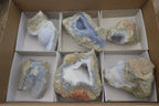 Natural Blue Lace Agate Geode Specimens x 6 From Malawi - Toprock Gemstones and Minerals 