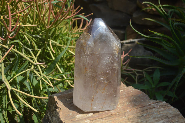 Polished Smokey Window Quartz Crystal x 1 From Madagascar - Toprock Gemstones and Minerals 
