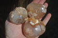 Polished Flower Agate Gemstone Hearts x 6 From Madagascar - Toprock Gemstones and Minerals 