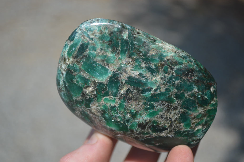 Polished Rare Emerald Mica In Matrix Standing Free Forms x 3 From Mutoko, Zimbabwe - Toprock Gemstones and Minerals 