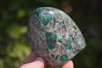Polished Rare Emerald Mica In Matrix Standing Free Forms x 3 From Mutoko, Zimbabwe - Toprock Gemstones and Minerals 