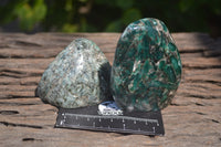 Polished Rare Emerald Mica In Matrix Standing Free Forms x 3 From Mutoko, Zimbabwe - Toprock Gemstones and Minerals 