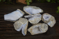 Natural Blue Lace Agate Geode Specimens x 6 From Malawi - Toprock Gemstones and Minerals 