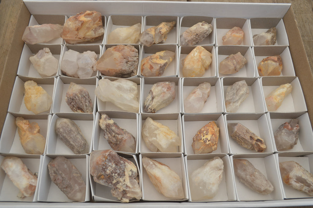 Natural Pineapple Candle Quartz Crystals x 35 From Antsirabe, Madagascar - Toprock Gemstones and Minerals 