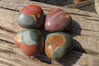 Polished Polychrome Jasper Hearts x 6 From Madagascar - Toprock Gemstones and Minerals 