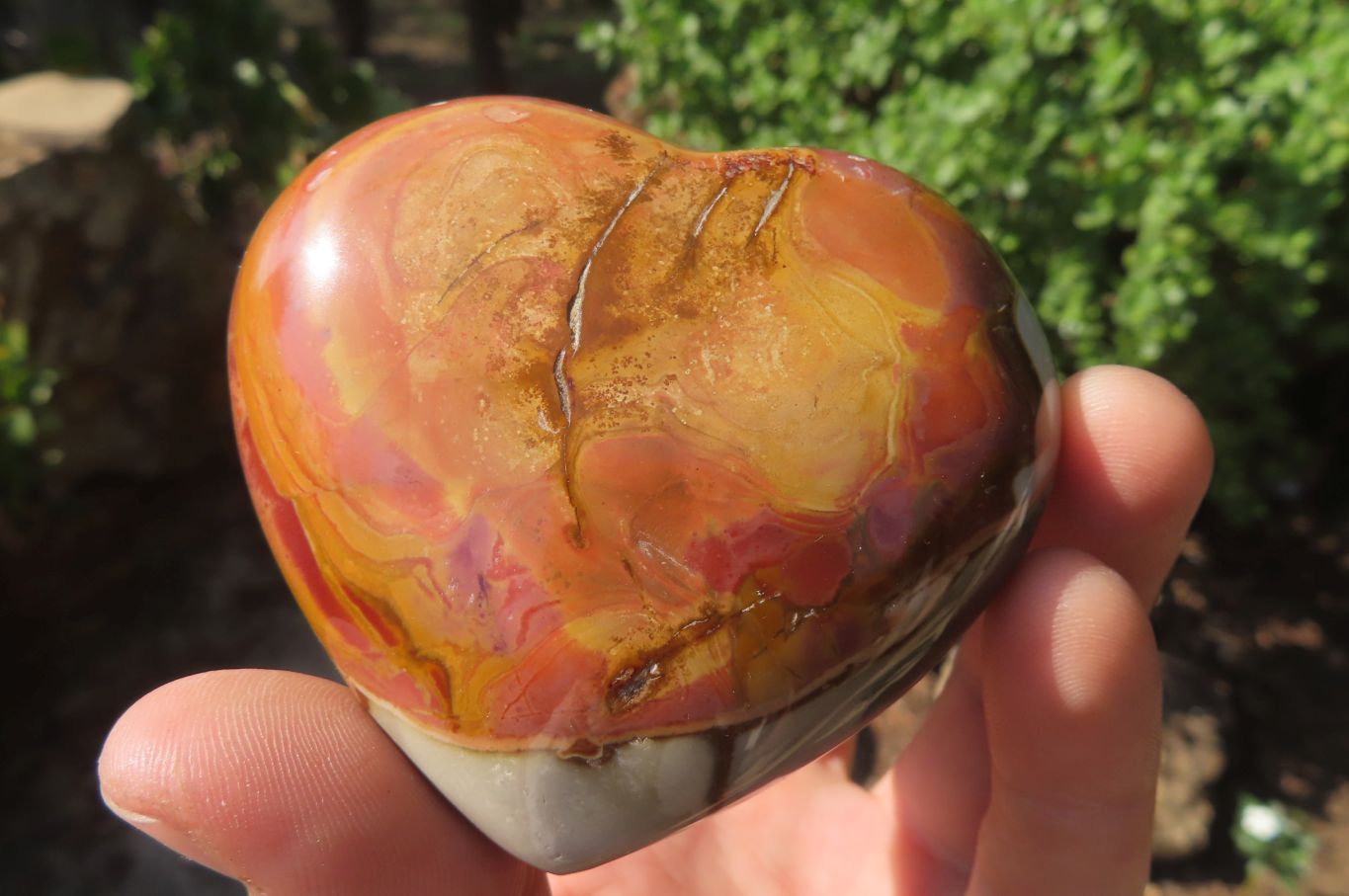 Polished Polychrome Jasper Hearts x 6 From Madagascar - Toprock Gemstones and Minerals 