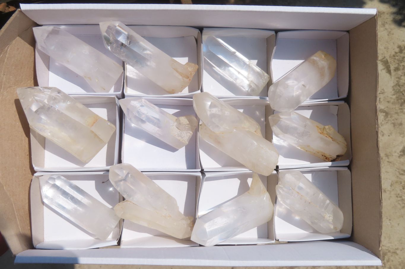 Polished Clear Quartz Crystals x 12 From Madagascar - Toprock Gemstones and Minerals 