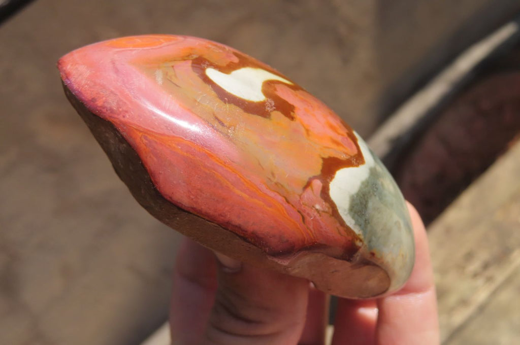 Polished On One Side Polychrome Jasper Nodules x 6 From Mahajanga, Madagascar - Toprock Gemstones and Minerals 