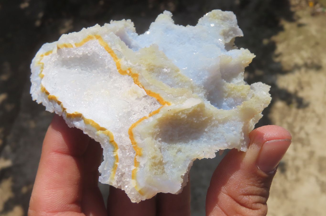 Natural Etched Blue Chalcedony Specimens x 5 From Nsanje, Malawi - Toprock Gemstones and Minerals 