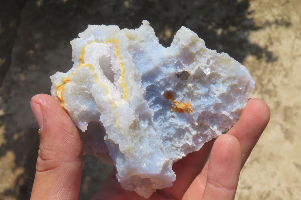 Natural Etched Blue Chalcedony Specimens x 5 From Nsanje, Malawi - Toprock Gemstones and Minerals 