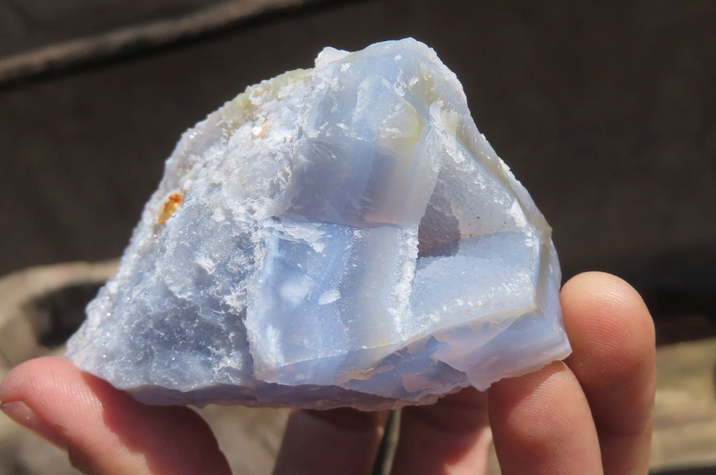 Natural Etched Blue Chalcedony Specimens x 5 From Nsanje, Malawi - Toprock Gemstones and Minerals 