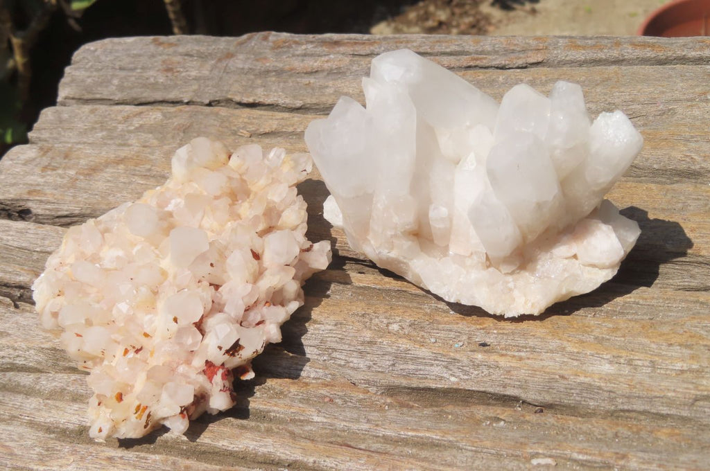 Natural Mixed Quartz Clusters x 12 From Madagascar - Toprock Gemstones and Minerals 