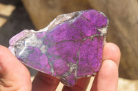 Polished On One Side Metallic Purpurite Specimens x 4 From Namibia - Toprock Gemstones and Minerals 