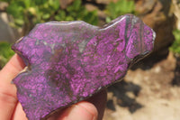 Polished On One Side Metallic Purpurite Specimens x 4 From Namibia - Toprock Gemstones and Minerals 