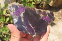 Polished On One Side Metallic Purpurite Specimens x 4 From Namibia - Toprock Gemstones and Minerals 