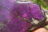 Polished On One Side Metallic Purpurite Specimens x 4 From Namibia - Toprock Gemstones and Minerals 
