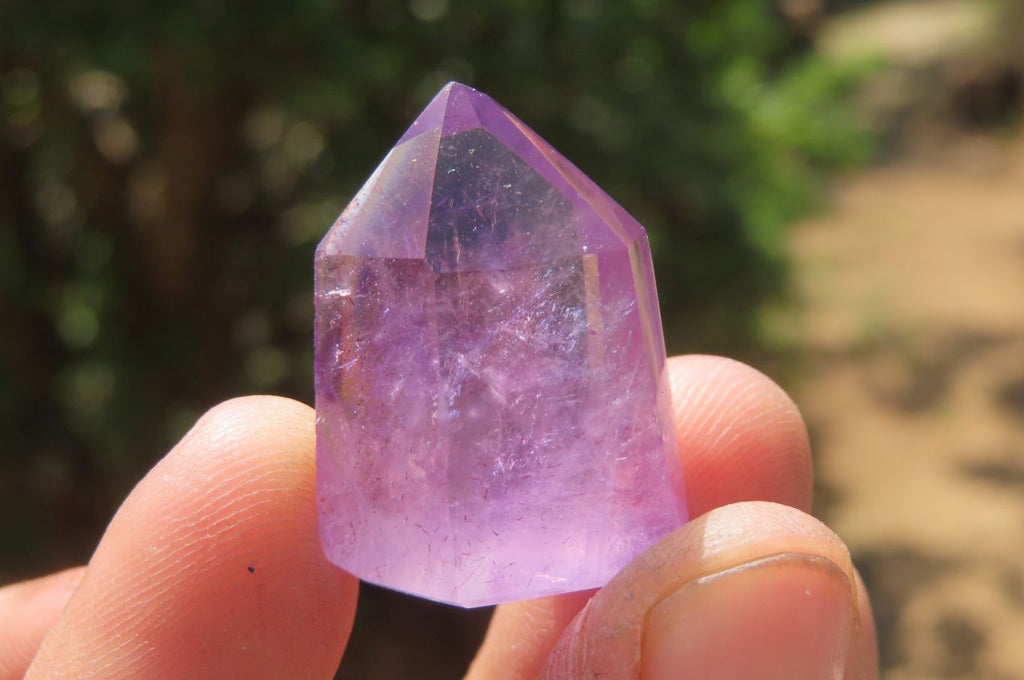 Polished Smokey Amethyst Window Quartz Crystals x 24 From Ankazobe, Madagascar - Toprock Gemstones and Minerals 
