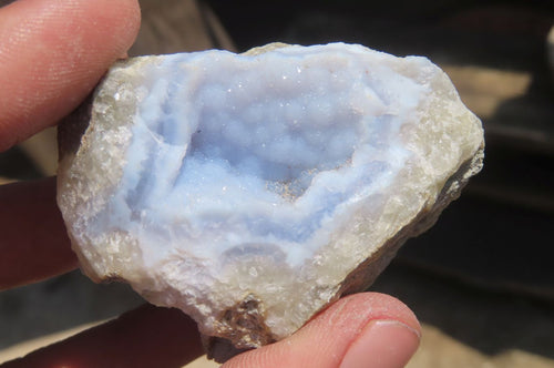 Natural Blue Lace Agate Geode Specimens x 14 From Nsanje, Malawi - Toprock Gemstones and Minerals 