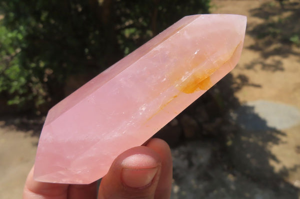 Polished Double Terminated Rose Quartz Points x 6 From Madagascar - Toprock Gemstones and Minerals 