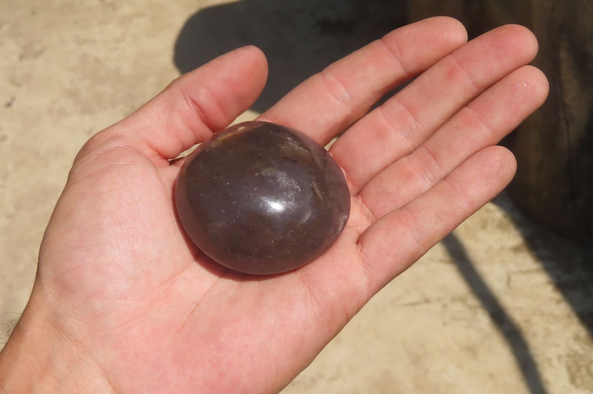 Polished Lepidolite with Pink Rubellite Palm Stones x 24 From Ambatondrazaka, Madagascar - Toprock Gemstones and Minerals 