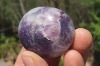 Polished Lepidolite with Pink Rubellite Palm Stones x 24 From Ambatondrazaka, Madagascar - Toprock Gemstones and Minerals 