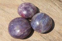 Polished Lepidolite with Pink Rubellite Palm Stones x 24 From Ambatondrazaka, Madagascar - Toprock Gemstones and Minerals 