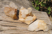 Natural Mixed Quartz Clusters x 3 From Madagascar - Toprock Gemstones and Minerals 