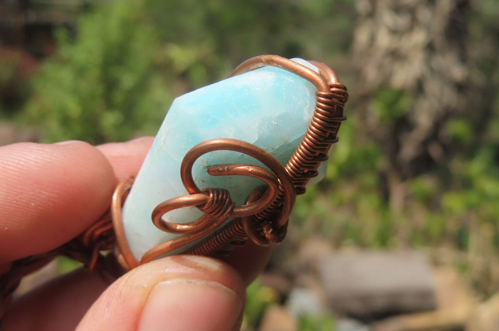 Hand Made Mixed Copper Wire Wrapped Stone Pendants x 6 From South Africa - Toprock Gemstones and Minerals 