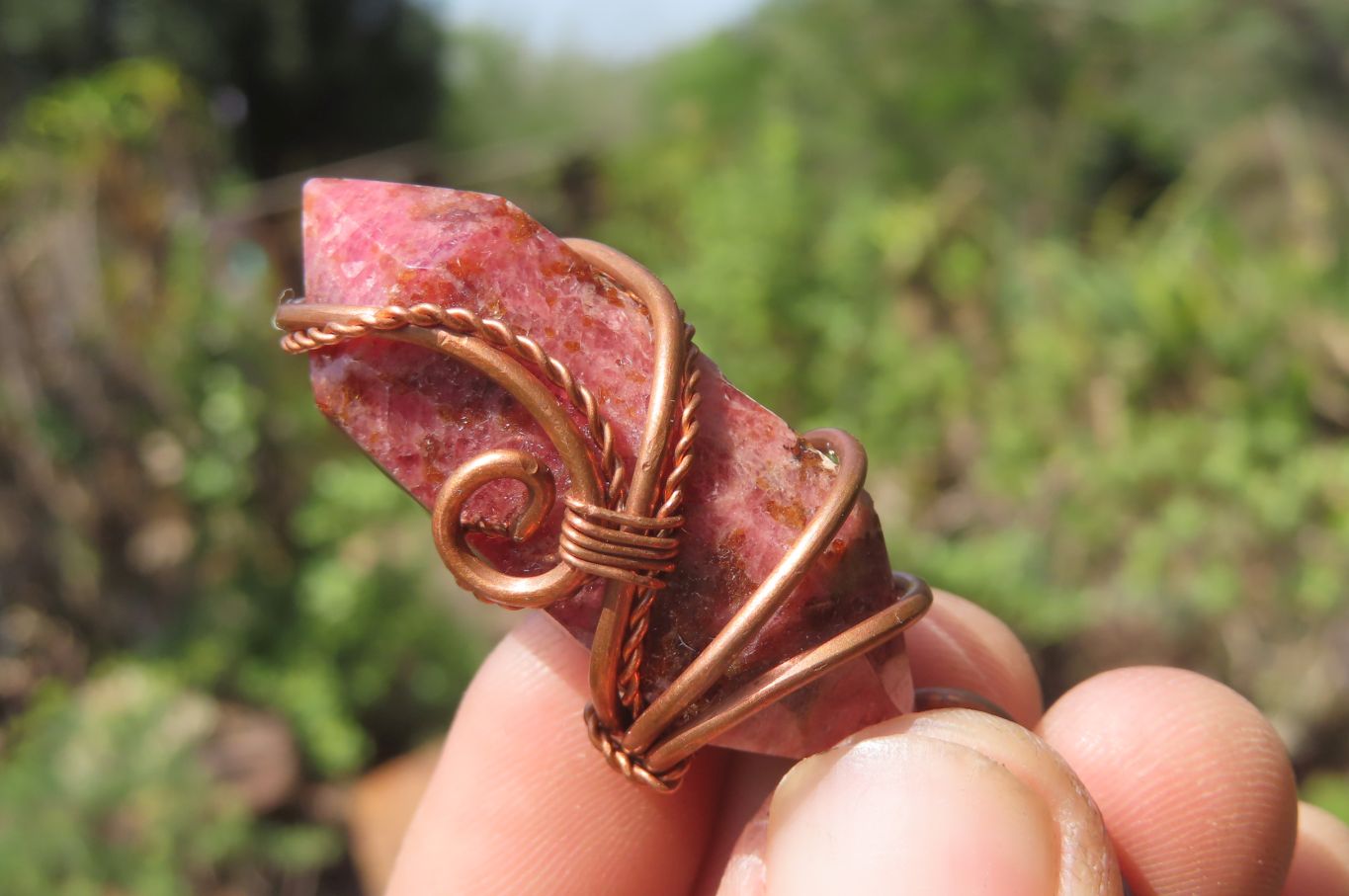 Hand Made Mixed Copper Wire Wrapped Stone Pendants x 6 From South Africa - Toprock Gemstones and Minerals 