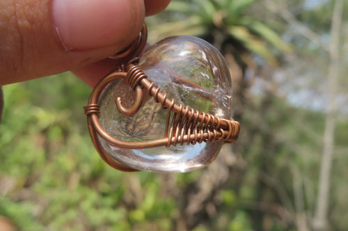 Hand Made Mixed Copper Wire Wrapped Stone Pendants x 6 From South Africa - Toprock Gemstones and Minerals 