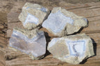 Natural Blue Lace Agate Geode Specimens x 4 From Nsanje, Malawi - Toprock Gemstones and Minerals 