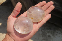 Polished Clear Quartz Palm Stones x 12 From Madagascar - Toprock Gemstones and Minerals 