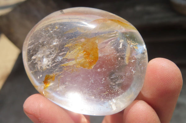 Polished Clear Quartz Palm Stones x 12 From Madagascar - Toprock Gemstones and Minerals 