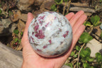 Polished Rubellite Pink Tourmaline Matrix Spheres x 2 From Ambatondrazaka, Madagascar - Toprock Gemstones and Minerals 