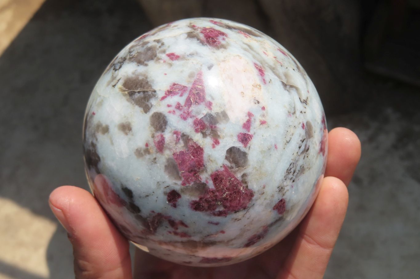 Polished Rubellite Pink Tourmaline Matrix Spheres x 2 From Ambatondrazaka, Madagascar - Toprock Gemstones and Minerals 