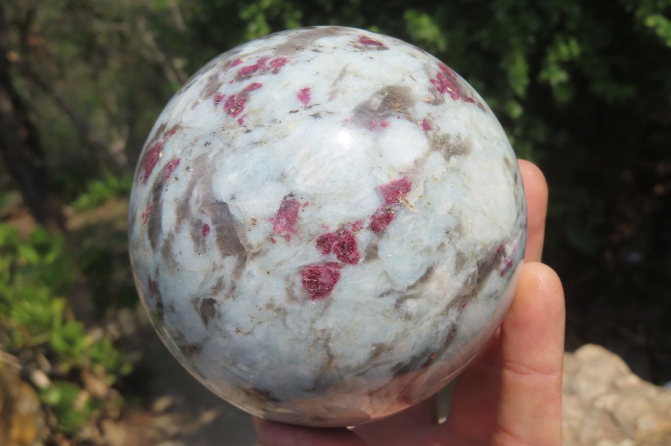 Polished Rubellite Pink Tourmaline Matrix Spheres x 2 From Ambatondrazaka, Madagascar - Toprock Gemstones and Minerals 