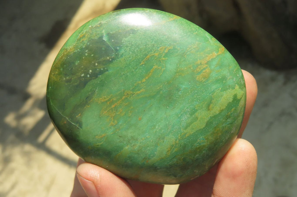 Polished Green Verdite Palm Stones x 6 From Zimbabwe - Toprock Gemstones and Minerals 