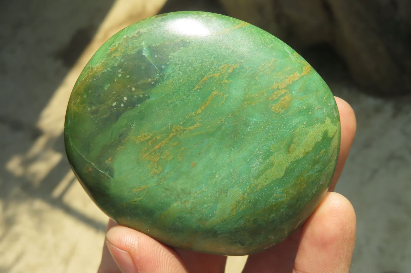 Polished Green Verdite Palm Stones x 6 From Zimbabwe - Toprock Gemstones and Minerals 