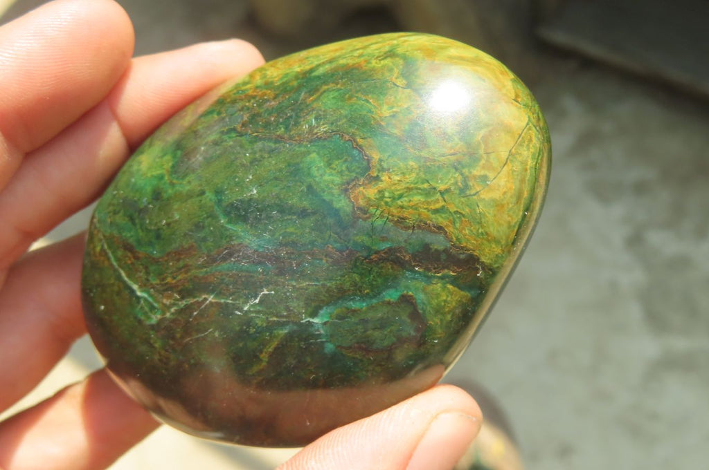 Polished Green Verdite Palm Stones x 6 From Zimbabwe - Toprock Gemstones and Minerals 