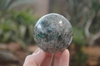 Polished Emerald Mica In Matrix Spheres x 2 From Mutoko, Zimbabwe - Toprock Gemstones and Minerals 