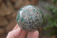 Polished Emerald Mica In Matrix Spheres x 2 From Mutoko, Zimbabwe - Toprock Gemstones and Minerals 