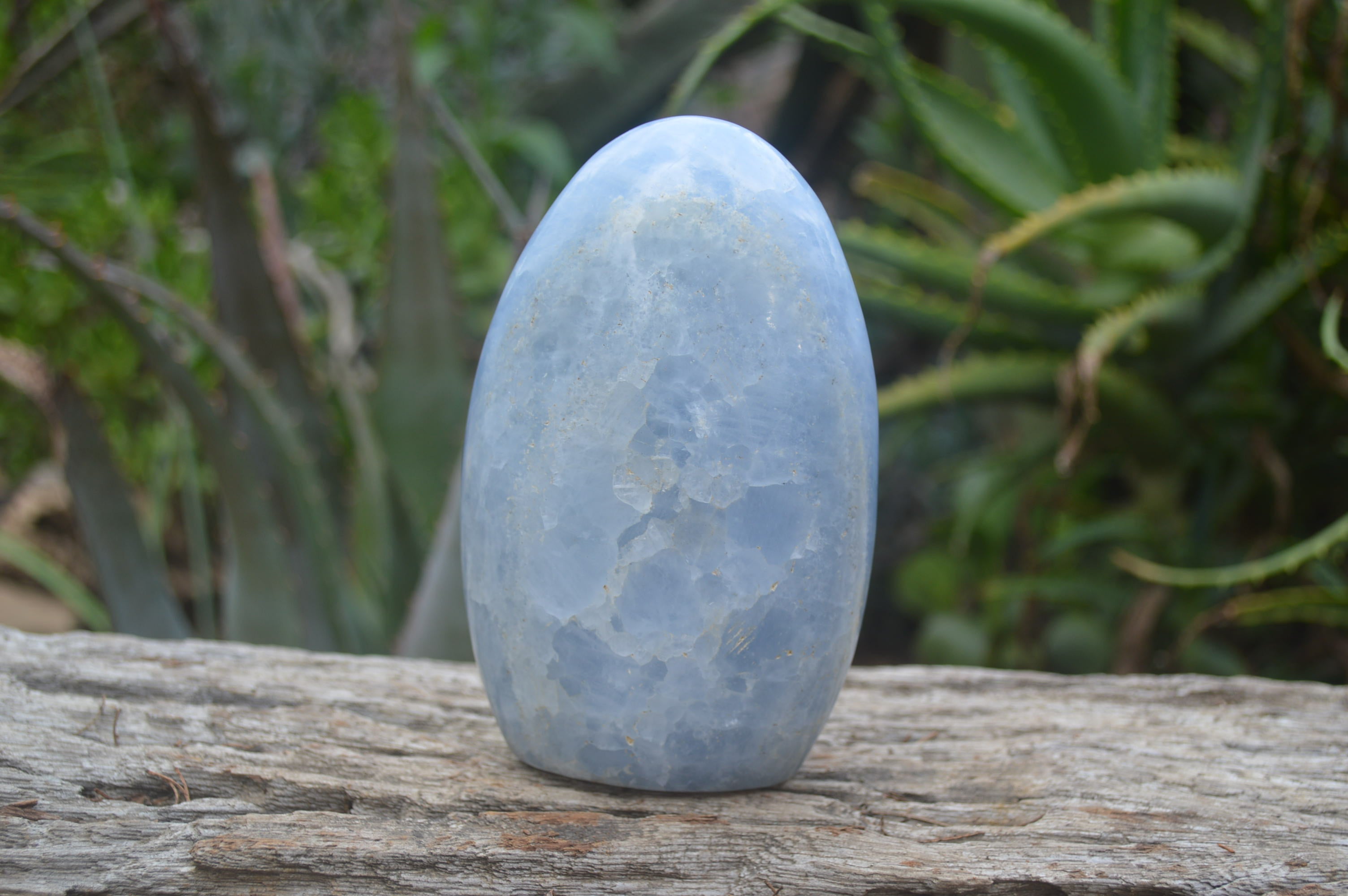 Polished Blue Calcite Standing Free Forms x 2 From Ihadilalana, Madagascar - Toprock Gemstones and Minerals 