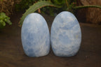Polished Blue Calcite Standing Free Forms x 2 From Ihadilalana, Madagascar - Toprock Gemstones and Minerals 