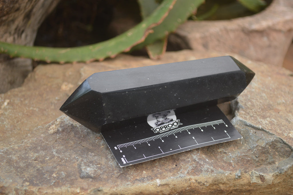 Polished Double Terminated Black Basalt Points x 6 From Madagascar - Toprock Gemstones and Minerals 