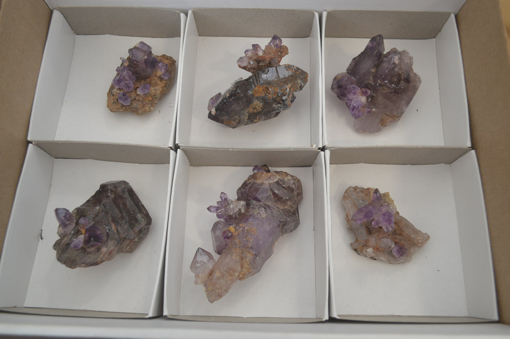 Hand Made Amethyst Conglomerate Specimens x 6 From Chiredzi, Zimbabwe - Toprock Gemstones and Minerals 