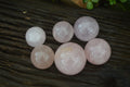 Polished Rose Quartz Spheres x 6 From Madagascar - Toprock Gemstones and Minerals 