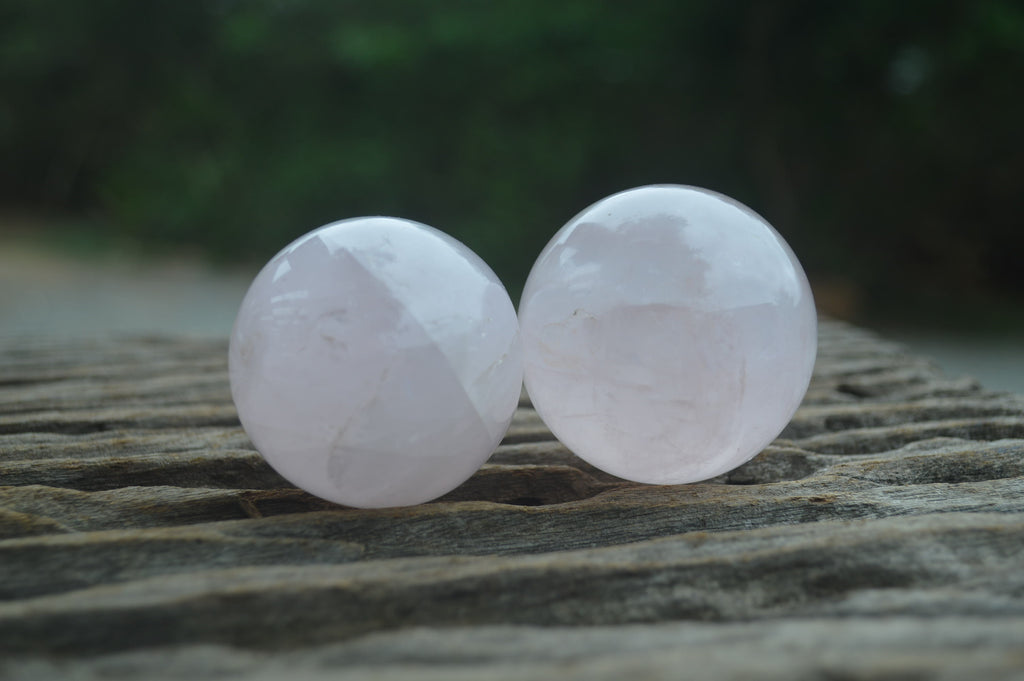 Polished Rose Quartz Spheres x 6 From Madagascar - Toprock Gemstones and Minerals 